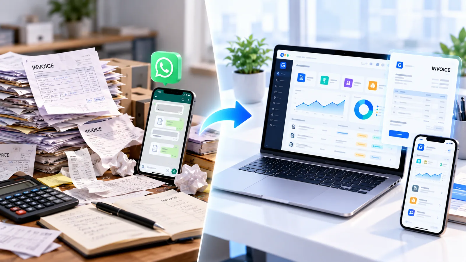 Case studies overview, from paper invoices to a clean digital dashboard